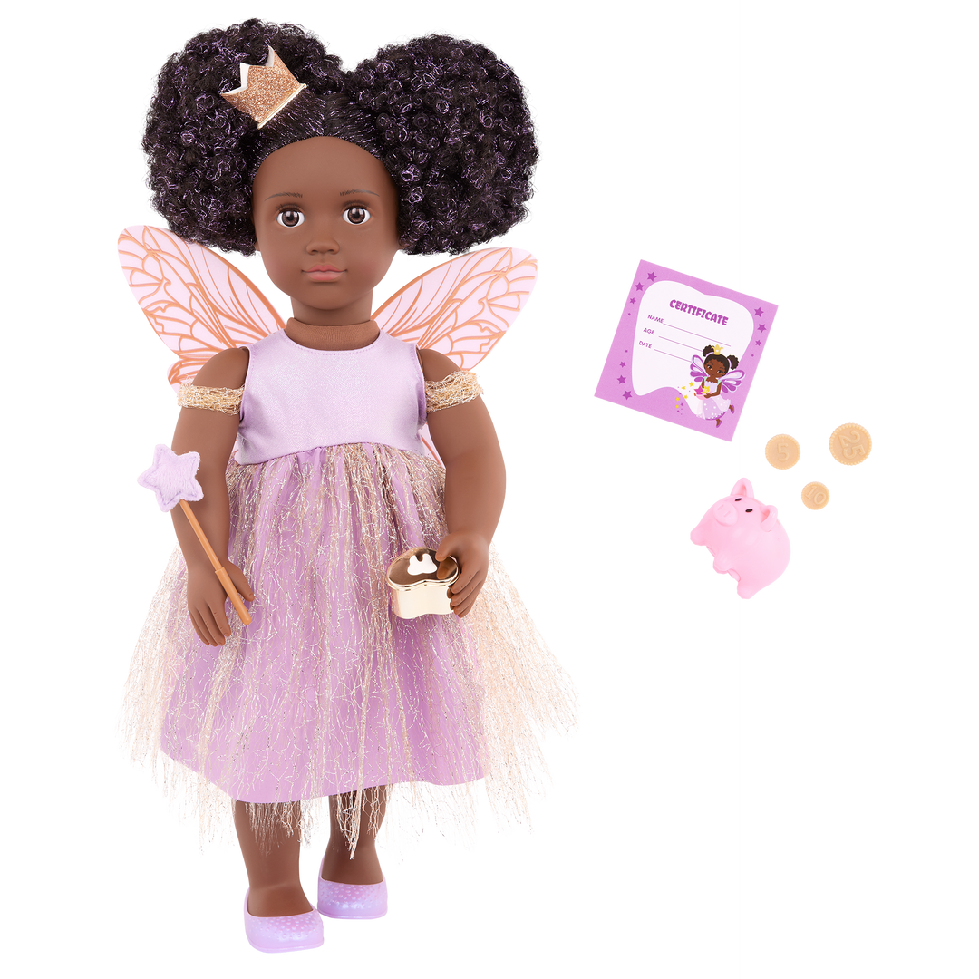 Pixie - 46cm Tooth Fairy Doll - Doll with Black Hair & Brown Eyes - Toys & Gifts for Kids - Our Generation 