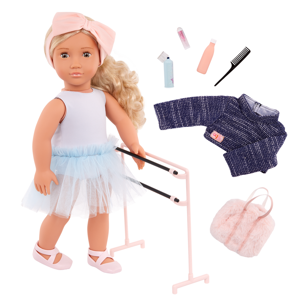 Prima - 46cm Ballerina Doll & Dancing Accessories - OG Doll with Blonde Hair & Grey Eyes - Gifts for Kids - Our Generation