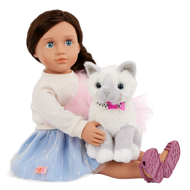 Mindy & Pepper - 46cm Doll & Pet Kitten - OG Doll with Blue Eyes & Brown Hair - Pet Accessories - Gifts for Kids - 3 Years + Our Generation