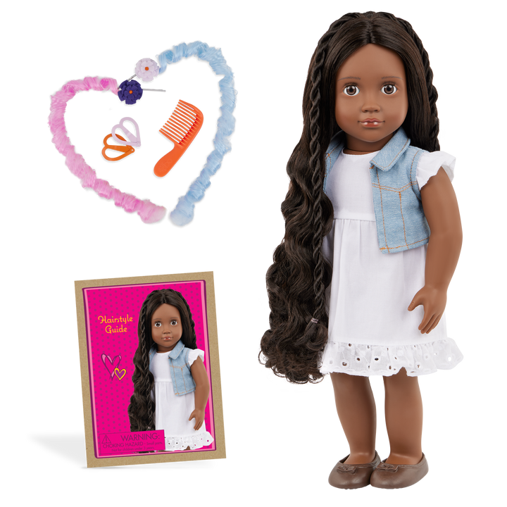 Patti - 46cm Hair-Styling Doll - OG Doll with Brown Hair & Eyes - Doll with Hair-Styling Booklet - OG Gifts for Kids - Our Generation UK