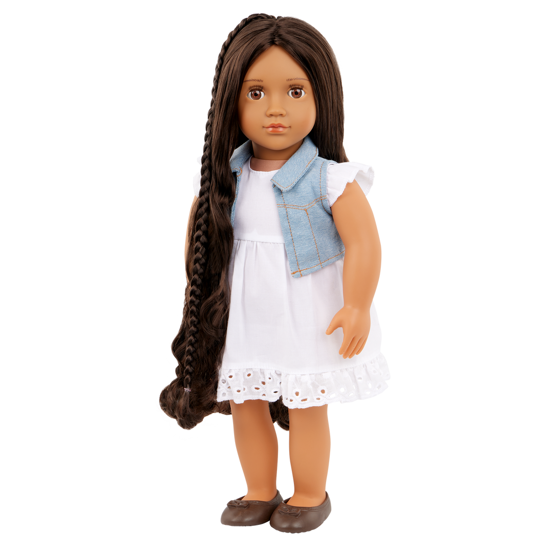 Perla - 46cm Hair Play Doll - OG Doll with Brown Hair & Eyes - Doll with Styling Booklet - Gifts for Kids - Our Generation