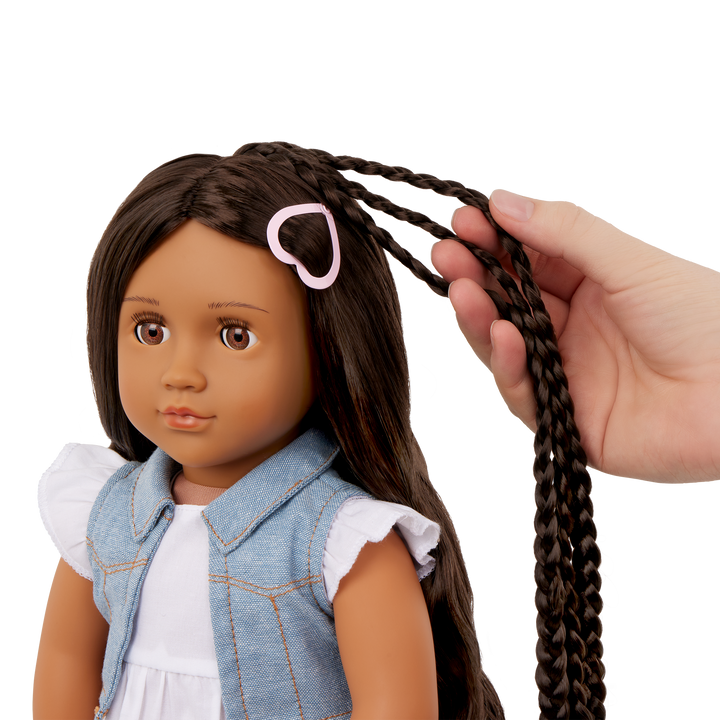 Perla - 46cm Hair Play Doll - OG Doll with Brown Hair & Eyes - Doll with Styling Booklet - Gifts for Kids - Our Generation