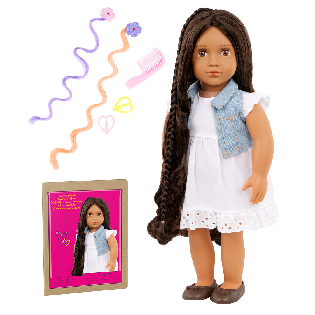 Perla - 46cm Hair Play Doll - OG Doll with Brown Hair & Eyes - Doll with Styling Booklet - Gifts for Kids - Our Generation