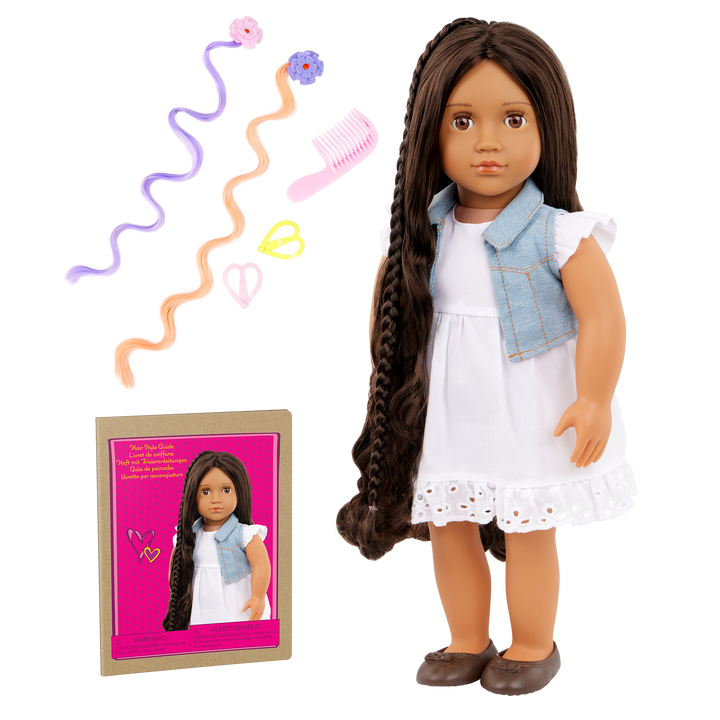 Perla - 46cm Hair Play Doll - OG Doll with Brown Hair & Eyes - Doll with Styling Booklet - Gifts for Kids - Our Generation