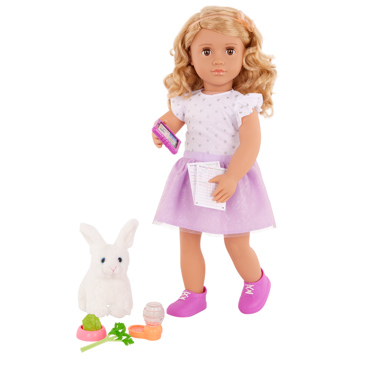  Tabby - OG Doll & Pet Bunny Rabbit - Doll with Blonde Hair & Brown Eyes - Deluxe Doll - Doll with Storybook - Gifts for Kids - Our Generation UK