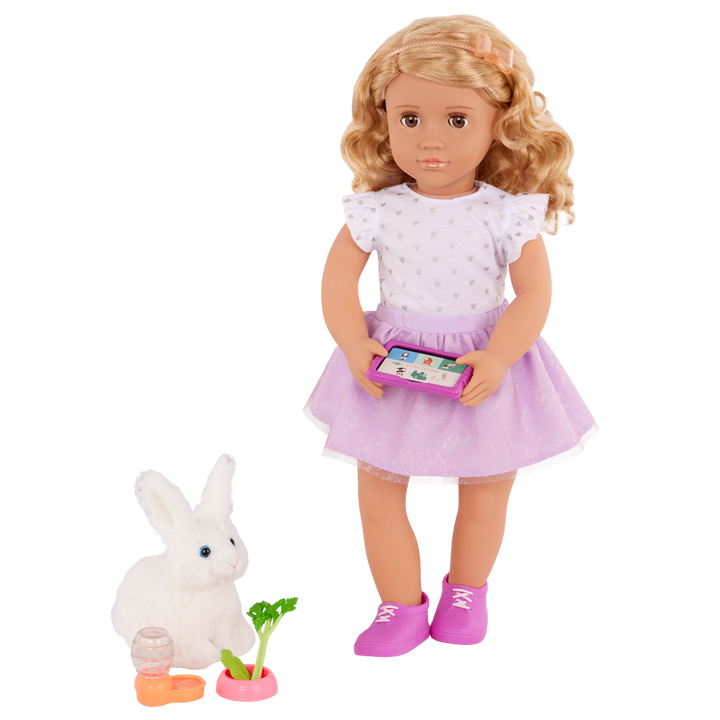  Tabby - OG Doll & Pet Bunny Rabbit - Doll with Blonde Hair & Brown Eyes - Deluxe Doll - Doll with Storybook - Gifts for Kids - Our Generation UK