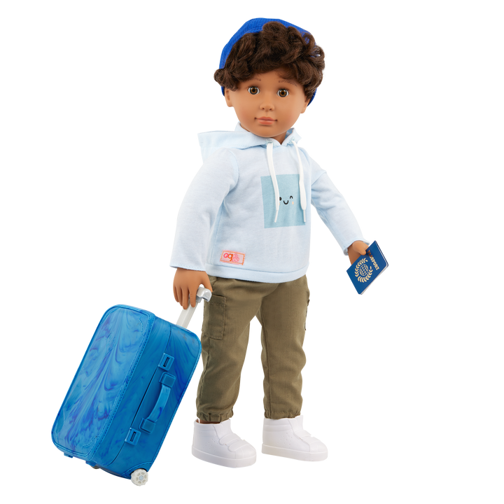 Milo - 46cm Boy Travel Doll - OG Boy Doll - Doll with Brown Hair & Eyes - Toys & Gifts for Kids - Travelling Accessories - Our Generation