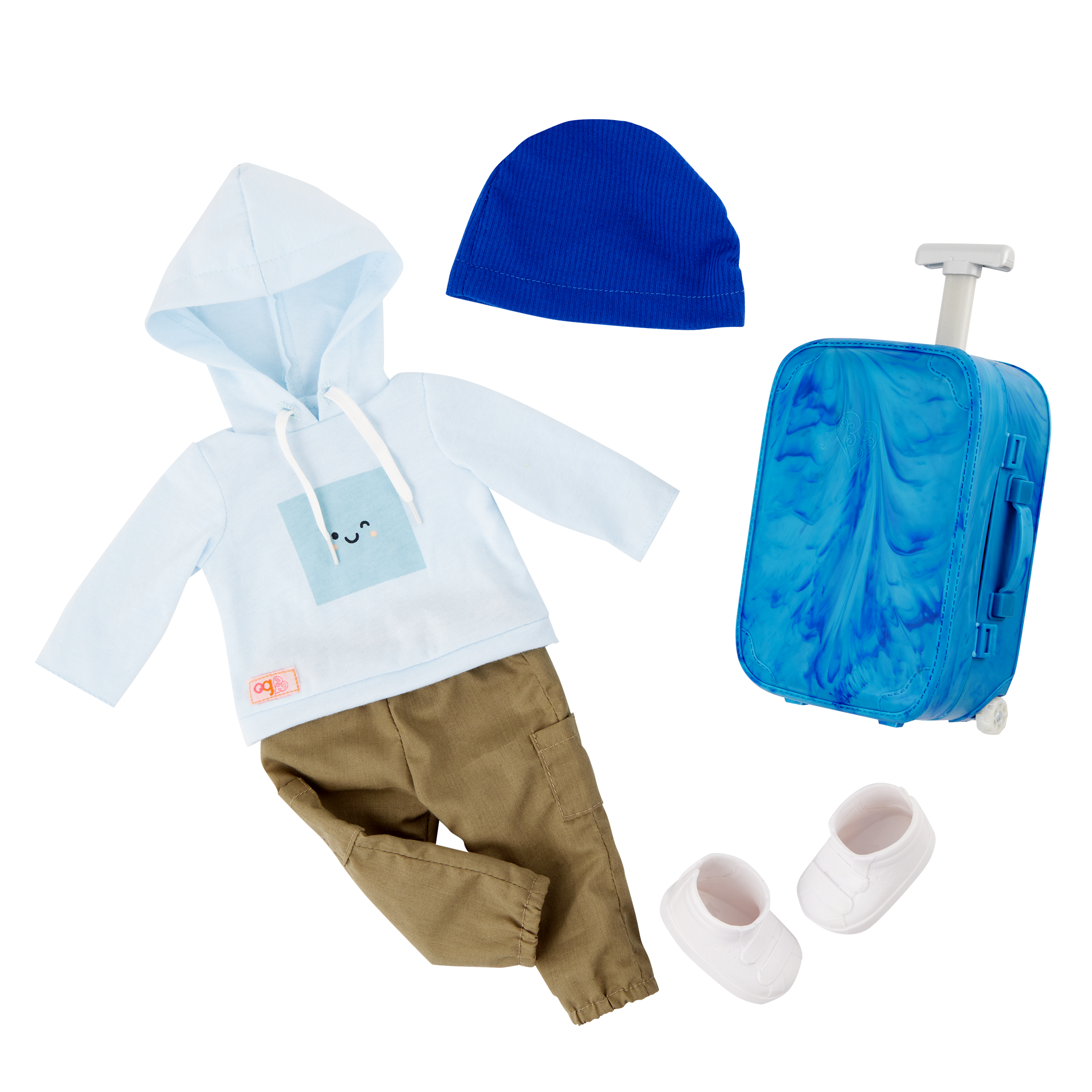 Milo - 46cm Boy Doll - Travel Doll with Blue Suitcase & Accesories- Boy Doll with Brown Hair & Eyes - Toys & Gifts for Kids - Our Generation
