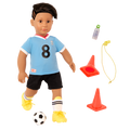 Mateo - 46cm Football Doll with Accessories - OG Boy Doll with Brown Hair & Eyes- Gift Ideas for Kids - Our Generation UK