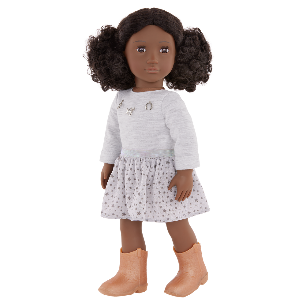 Victoria - 46cm OG Equestrian Doll - Doll in Cowgirl Outfit, Boots & Hat - Black Hair & Brown Eyes - Toys & Gifts for Kids - Our Generation 