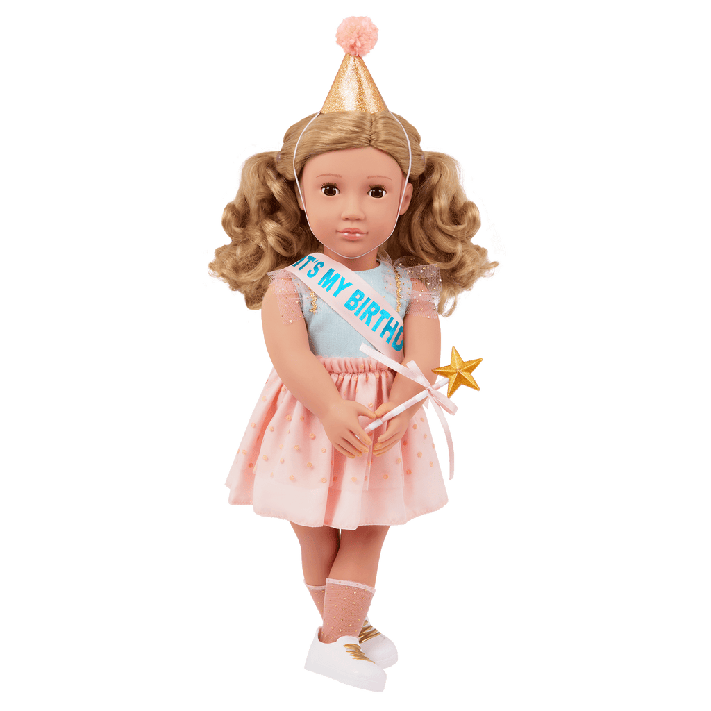 Romy - 46cm Birthday Doll - Doll with Birthday Party Accessories - Birthday Gifts for Kids - Our Generation