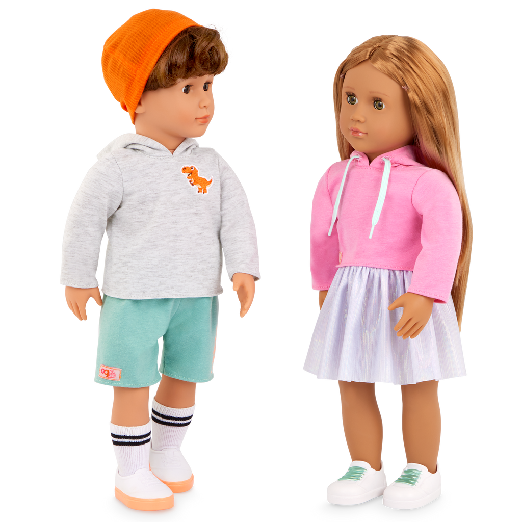 Lizzie & Olivier - 46cm Boy Doll & Girl Doll - Set of Two Our Generation Dolls - Toys & Gifts for Kids - Our Generation