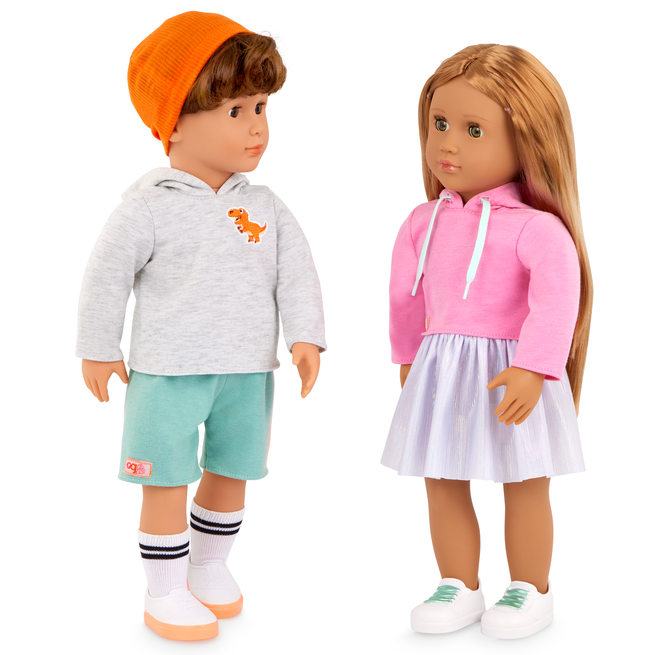 Lizzie & Olivier - 46cm Boy Doll & Girl Doll - Set of Two Our Generation Dolls - Toys & Gifts for Kids - Our Generation