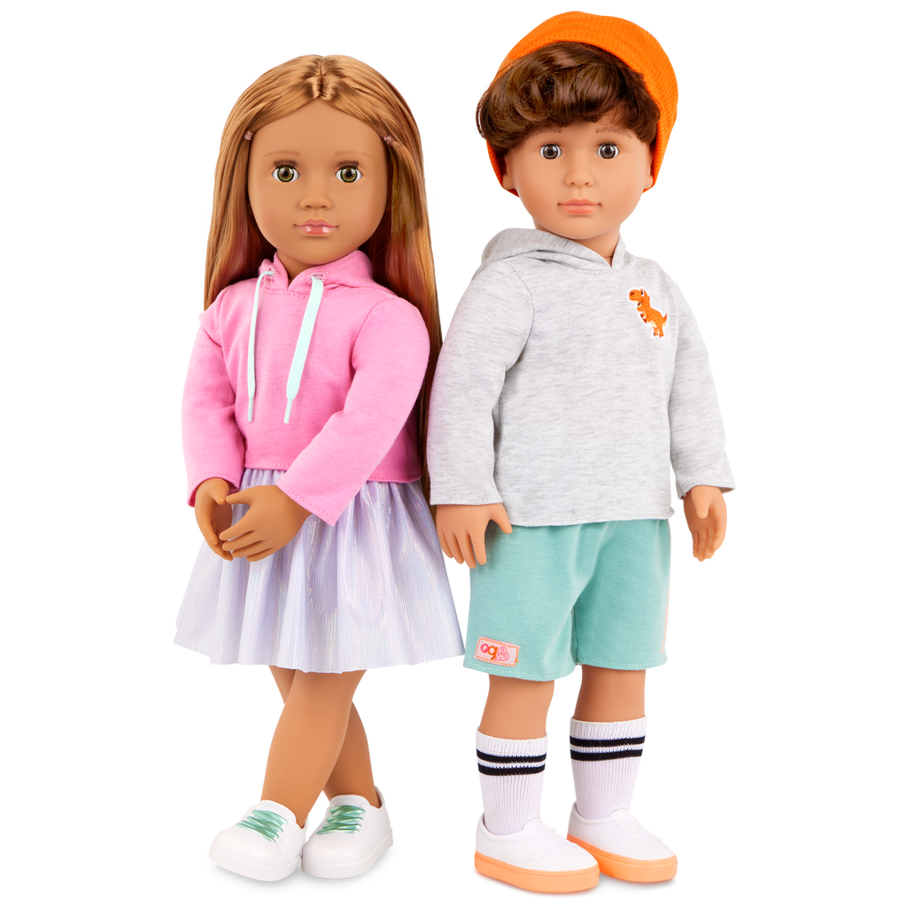 Lizzie & Olivier - 46cm Boy Doll & Girl Doll - Set of Two Our Generation Dolls - Toys & Gifts for Kids - Our Generation