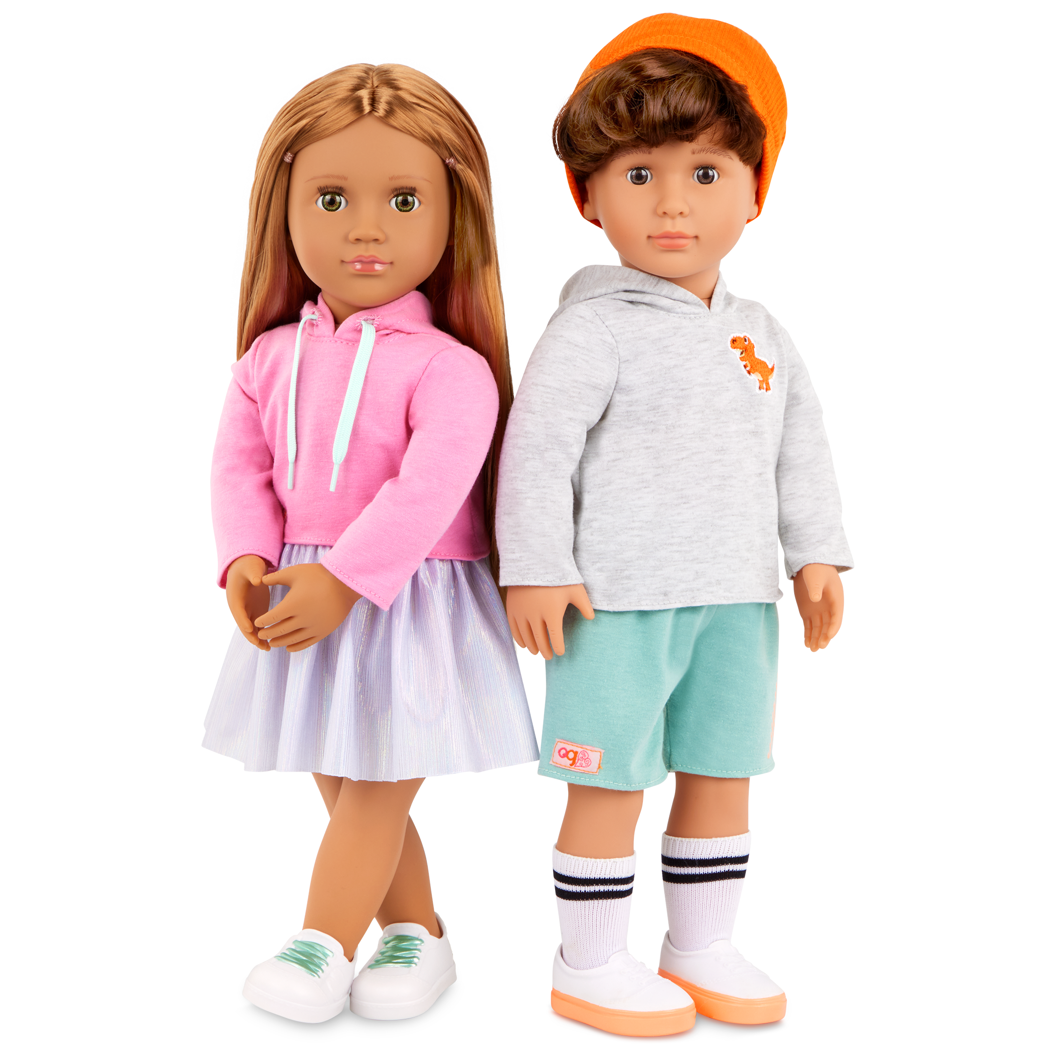 Lizzie & Olivier - 46cm Boy Doll & Girl Doll - Set of Two Our Generation Dolls - Toys & Gifts for Kids - Our Generation