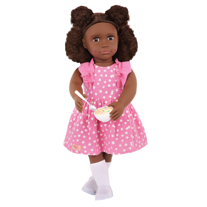 Zoey - 46cm Sleepover Doll - OG Doll with Brown Hair & Eyes - Two Doll Outfits - Toys & Gifts for Kids - 3 Years + - Our Generation