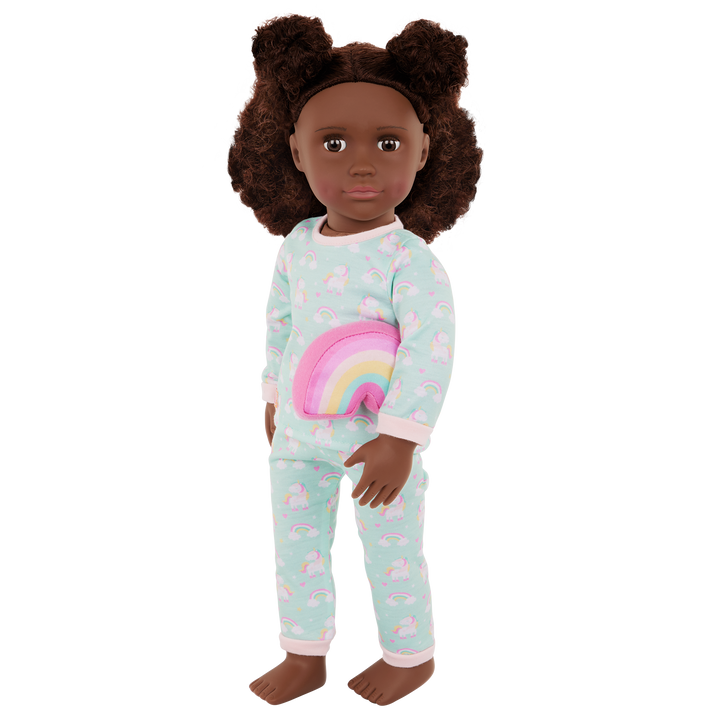 Zoey - 46cm Sleepover Doll - OG Doll with Brown Hair & Eyes - Two Doll Outfits - Toys & Gifts for Kids - 3 Years + - Our Generation