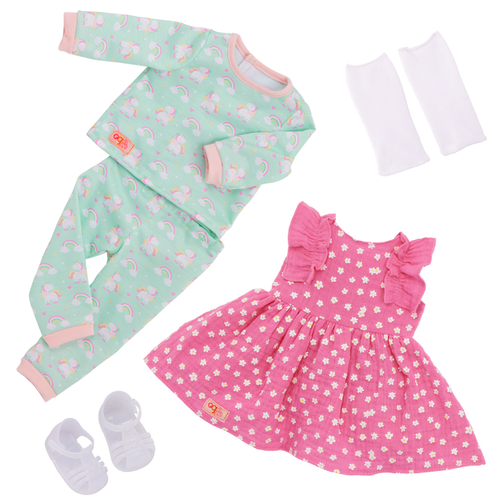 Zoey - 46cm Sleepover Doll - OG Doll with Brown Hair & Eyes - Two Doll Outfits - Toys & Gifts for Kids - 3 Years + - Our Generation