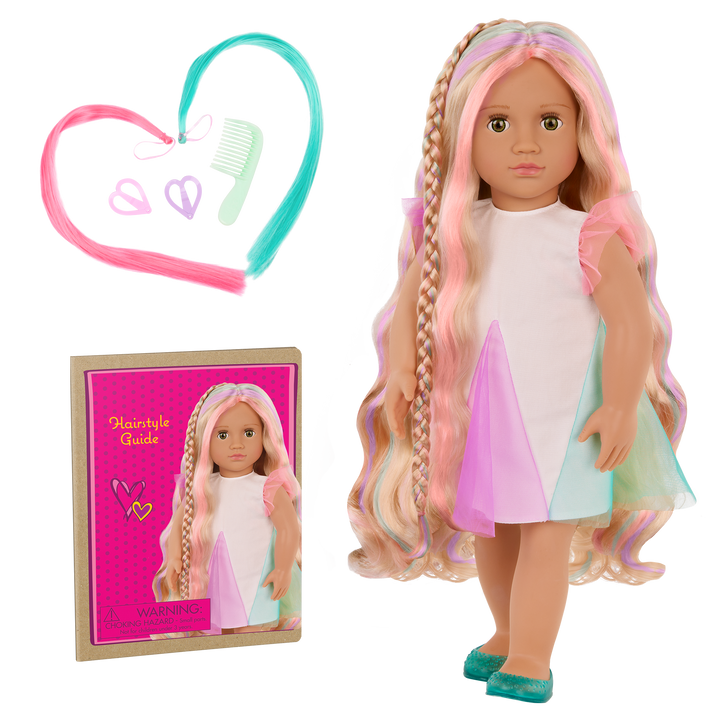 Tessie - 46cm Hair Play Doll - OG Doll with Blonde Hair & Highlights - Hair-Styling Booklet & Accessories - Toys for Kids 3 to 12 Years - Our Generation UK