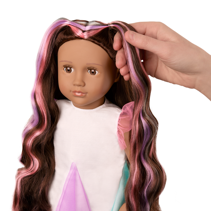 Tania - 46cm Hair Grow Doll & Styling Accessories - Doll with Hair Highlights - Toys & Gifts for Kids - Ages 3 Years + - Our Generation UK