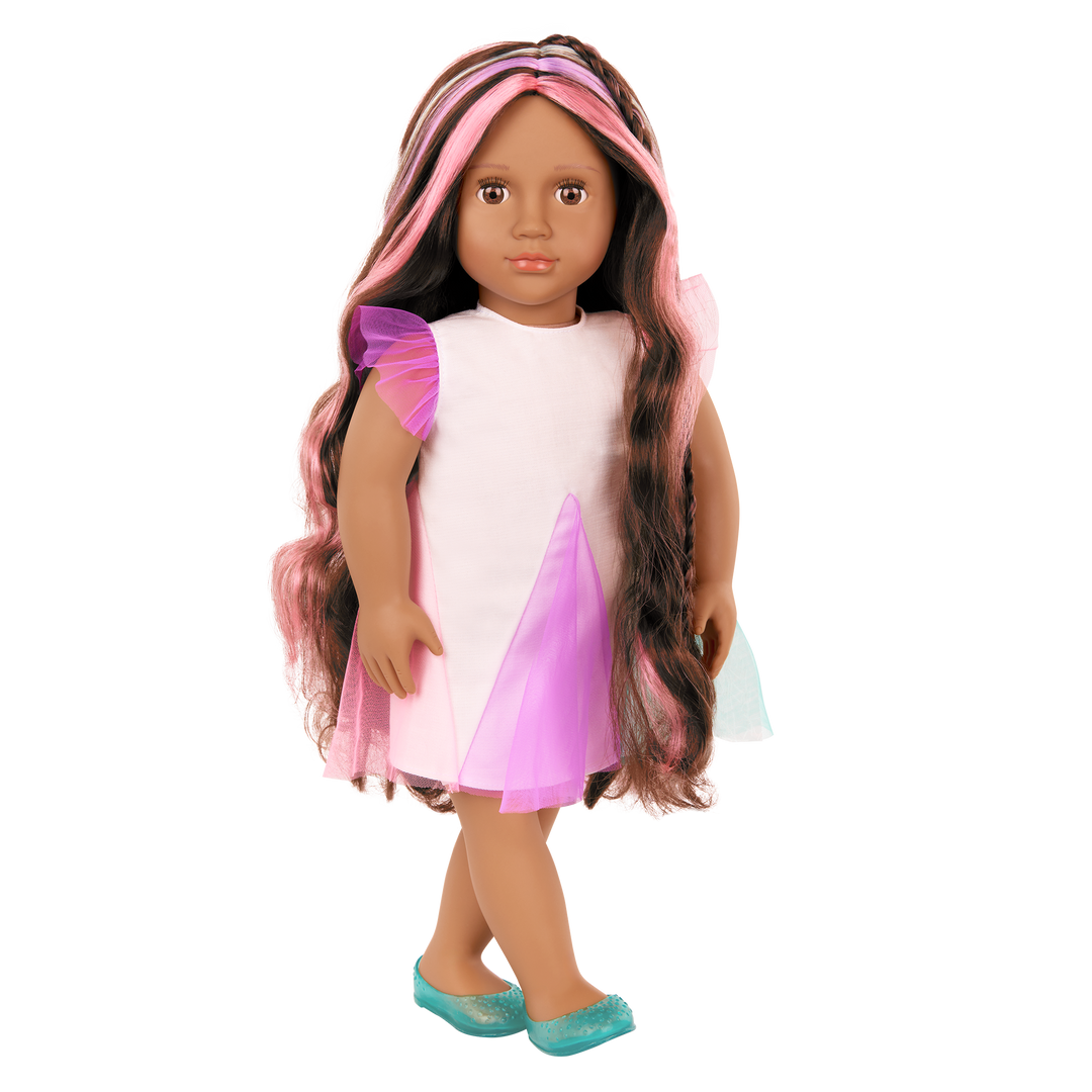 Tania - 46cm Hair Grow Doll & Styling Accessories - Doll with Hair Highlights - Toys & Gifts for Kids - Ages 3 Years + - Our Generation UK