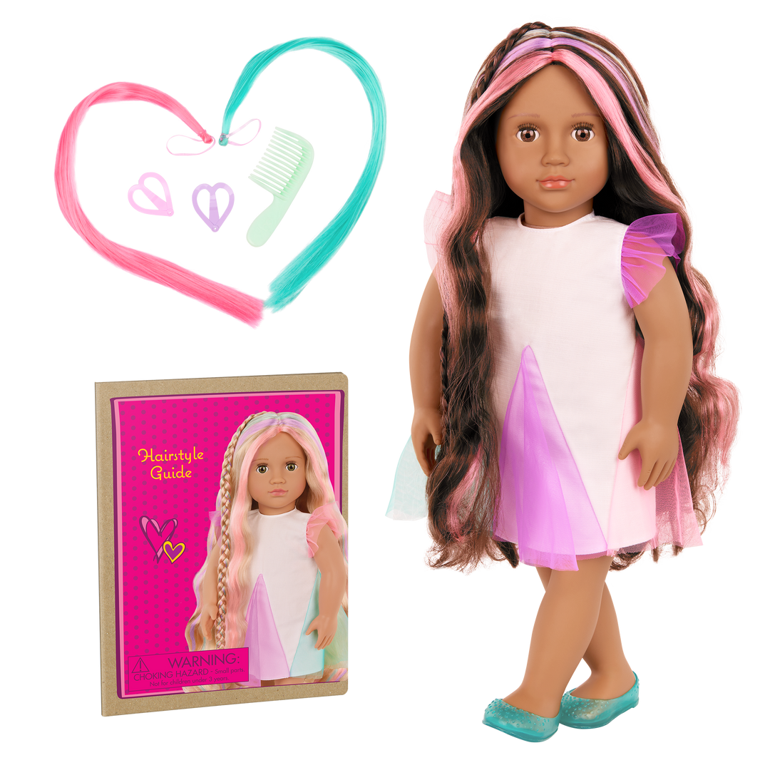 Tania - 46cm Hair Grow Doll & Styling Accessories - Doll with Hair Highlights - Toys & Gifts for Kids - Ages 3 Years + - Our Generation UK