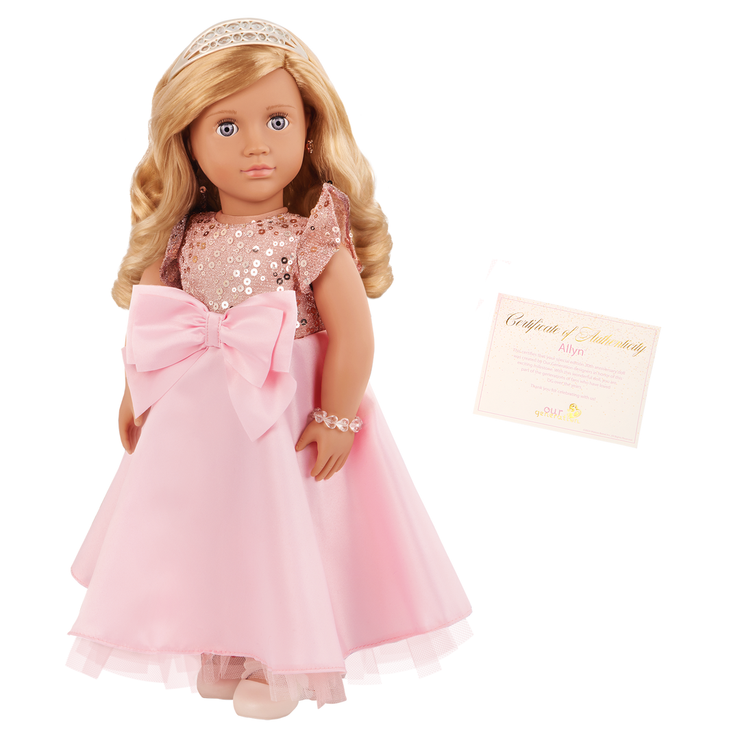 Allyn - Our Generation Special Edition 30th Anniversary Collectible Doll - Limited Edition Toy - Doll with Blonde Hair & Grey Eyes - Toys & Gifts for Kids - 3 Years + - Our Generation UK