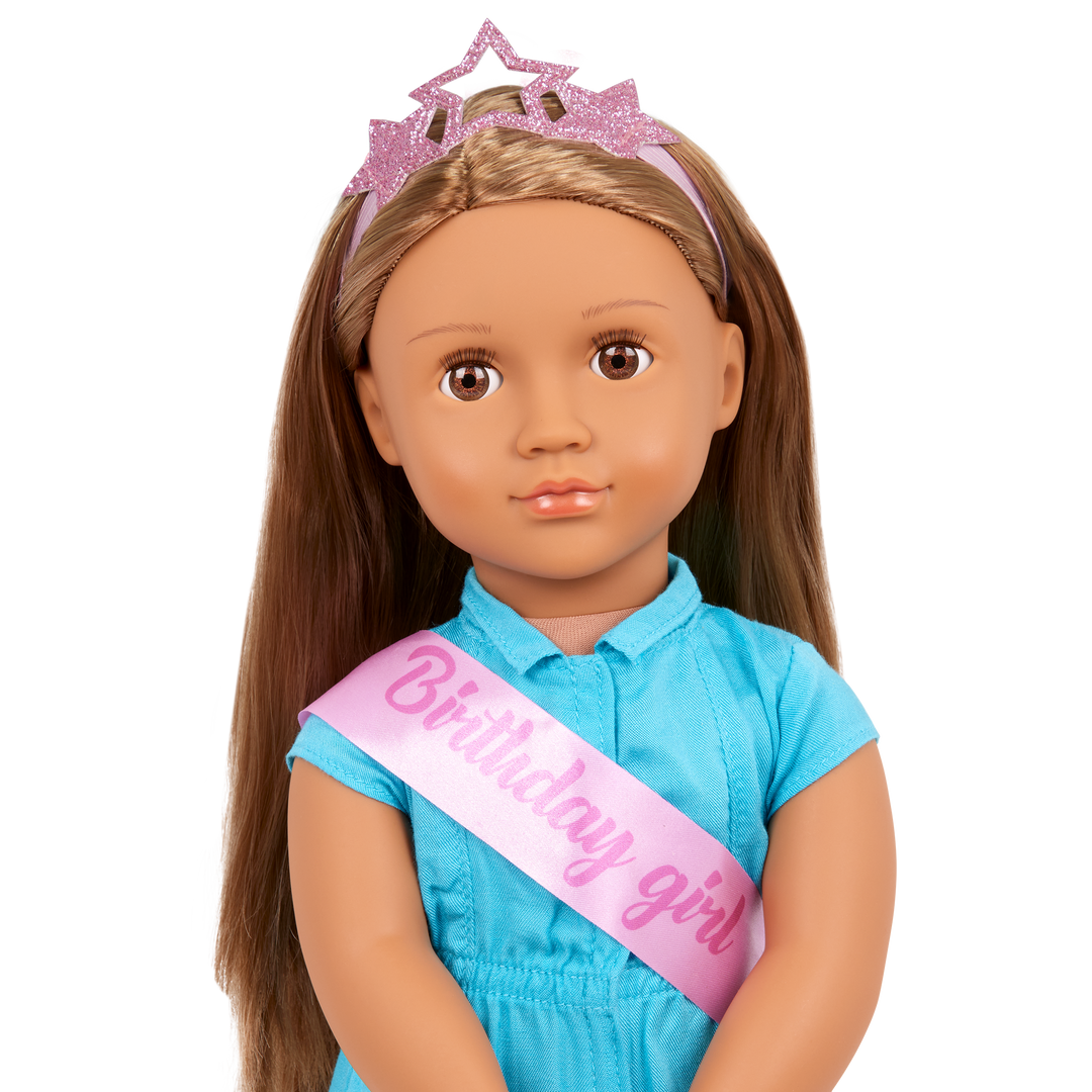 Anita - 46cm Birthday Party Doll - OG Doll with Brown Hair & Eyes - Birthday Gift for Kids Ages 3 to 12 Years - Our Generation UK