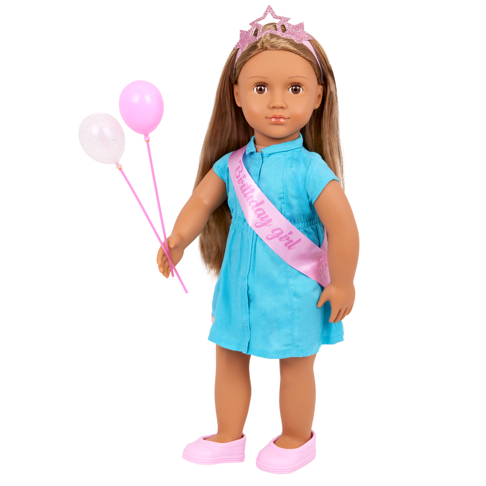 Anita - 46cm Birthday Party Doll - OG Doll with Brown Hair & Eyes - Birthday Gift for Kids Ages 3 to 12 Years - Our Generation UK