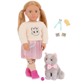 Sheela & Sammy - OG Doll & Pet Kitten - Doll with Blonde Hair - Kitten with Grey Fur - Gifts for Kids - Our Generation