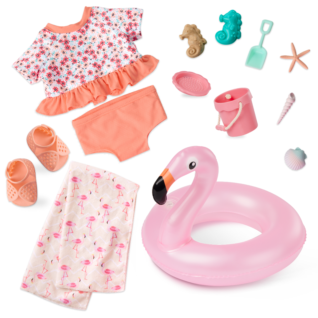Gabriela - 46cm Summer Doll - OG Doll with Brown Hair & Eyes - Summer Outfits & Doll Swimwear - Poseable Doll- Doll & Book - Toys & Gifts for Kids - Our Generation UK