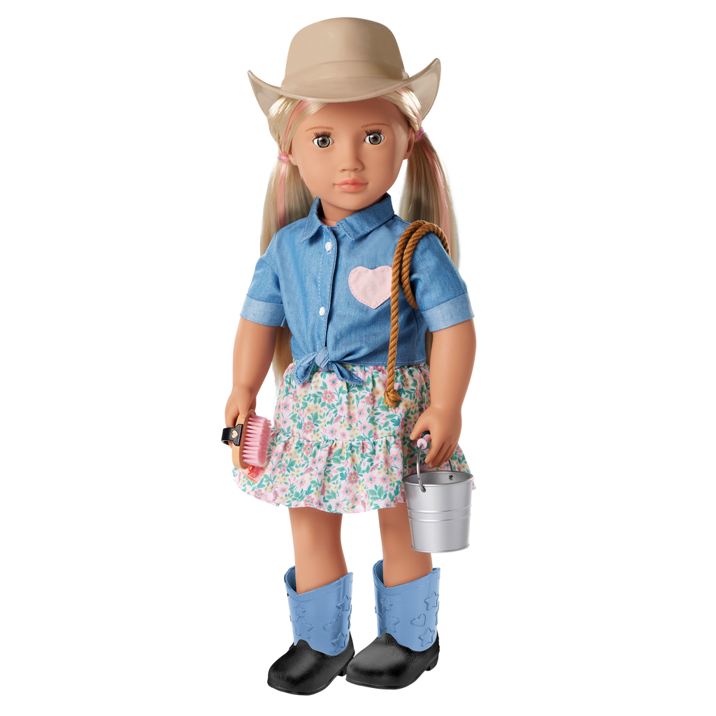 Lainey  - 46cm Equestrain Doll with Book - Blonde Hair with Pink Highlights - Chapter Storybook - Toys for Kids 3 to 12 Years - Our Generation UK