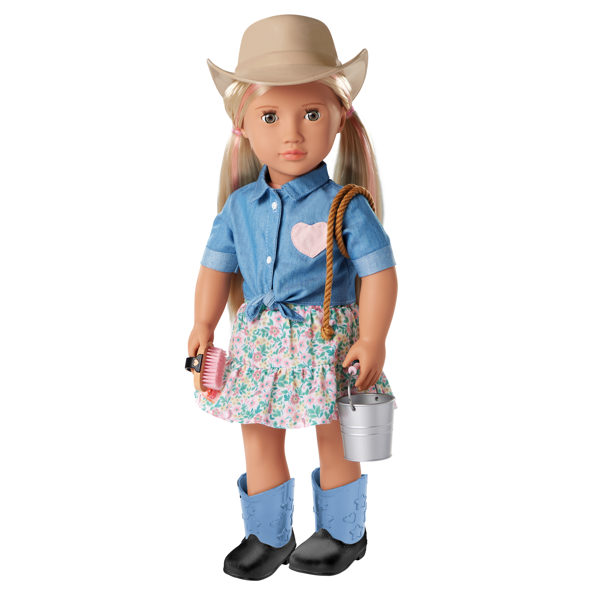 Lainey  - 46cm Equestrain Doll with Book - Blonde Hair with Pink Highlights - Chapter Storybook - Toys for Kids 3 to 12 Years - Our Generation UK