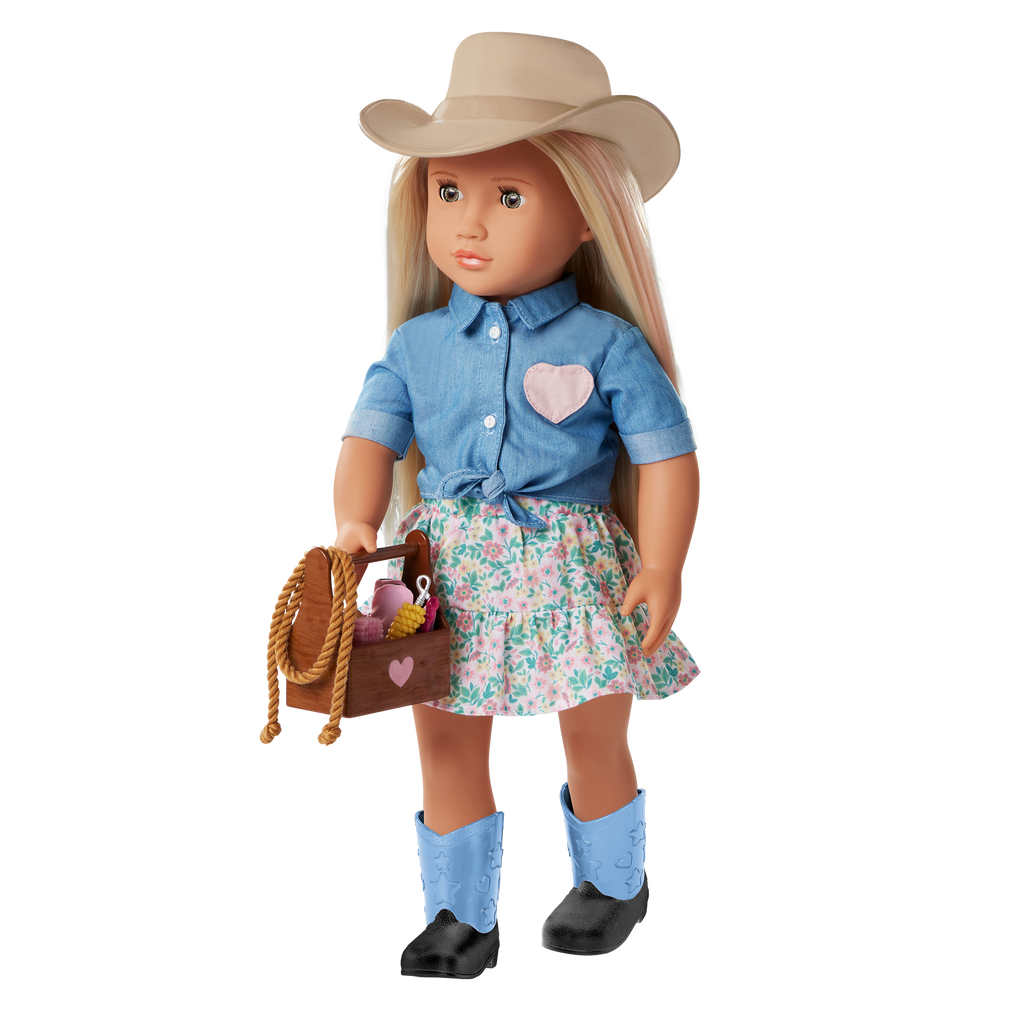 Lainey  - 46cm Equestrain Doll with Book - Blonde Hair with Pink Highlights - Chapter Storybook - Toys for Kids 3 to 12 Years - Our Generation UK