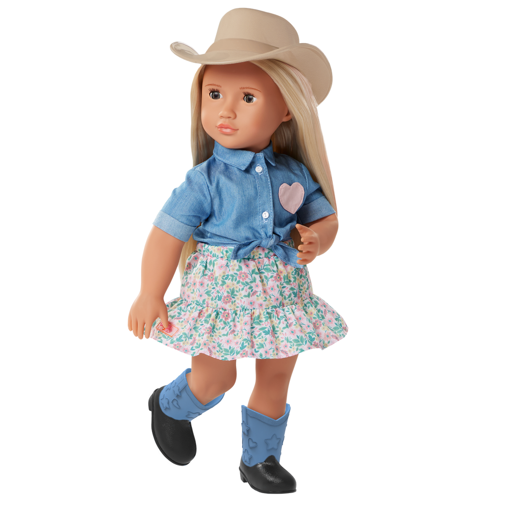 Lainey  - 46cm Equestrain Doll with Book - Blonde Hair with Pink Highlights - Chapter Storybook - Toys for Kids 3 to 12 Years - Our Generation UK