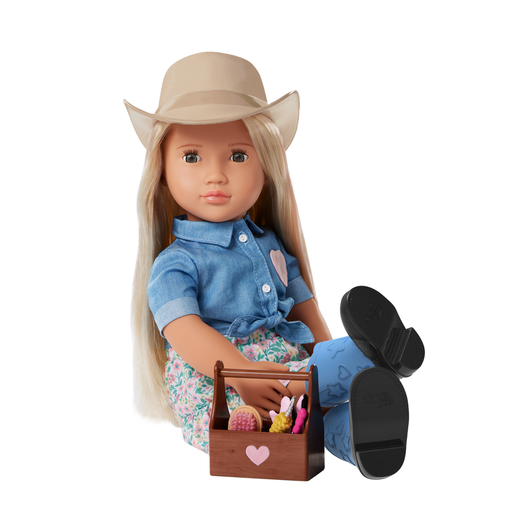 Lainey  - 46cm Equestrain Doll with Book - Blonde Hair with Pink Highlights - Chapter Storybook - Toys for Kids 3 to 12 Years - Our Generation UK