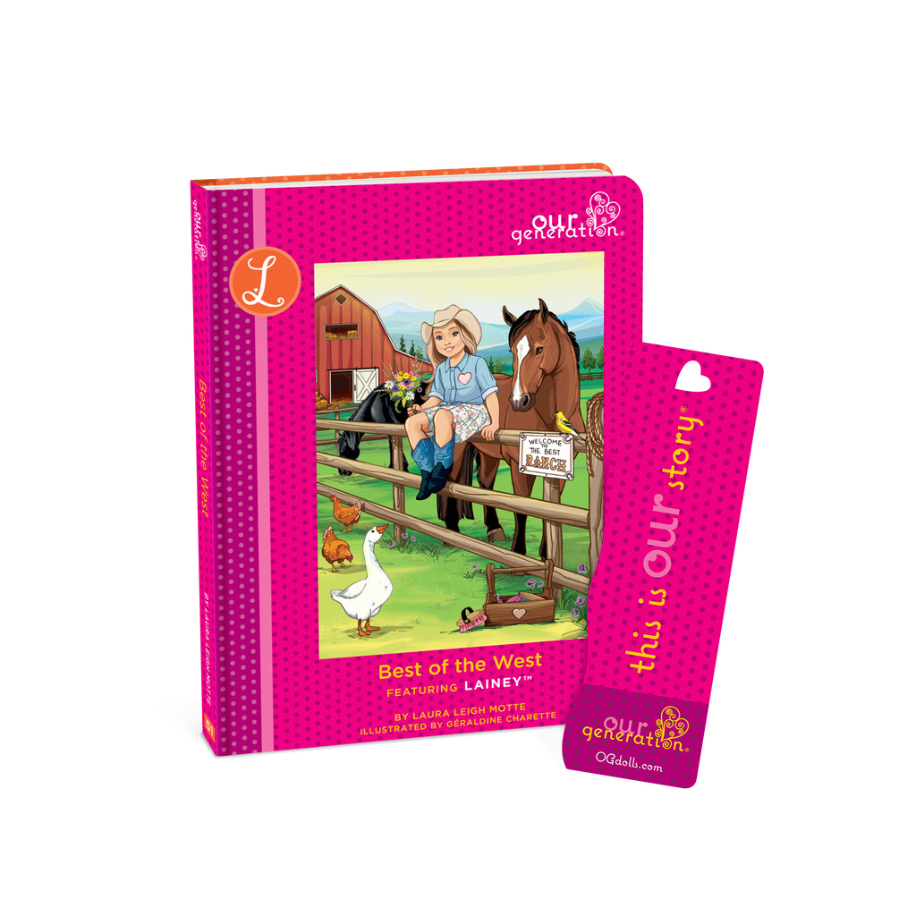 Lainey  - 46cm Equestrain Doll with Book - Blonde Hair with Pink Highlights - Chapter Storybook - Toys for Kids 3 to 12 Years - Our Generation UK