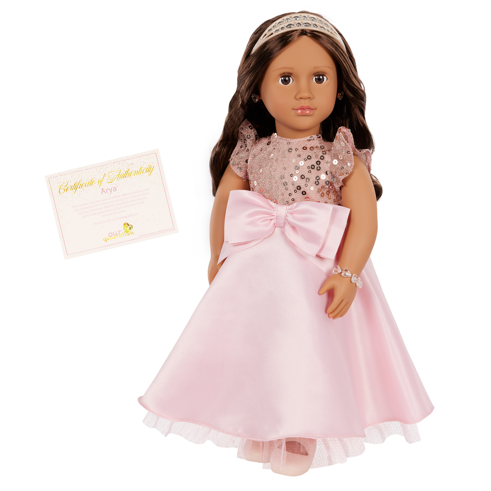 Ayra - 30th Anniversary Edition Doll - Doll with Brown Hair & Eyes - Toys & Gifts for Kids - Doll with Tiara - Our Generation
