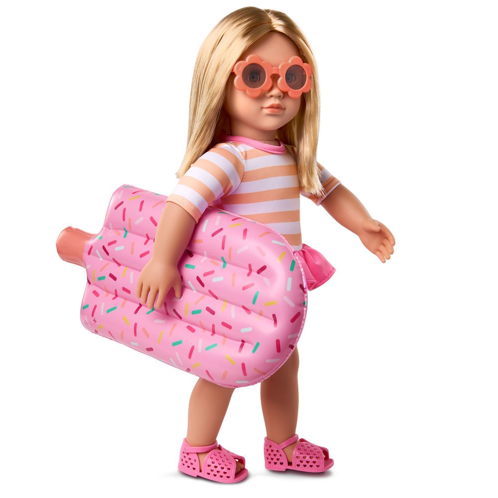 Margot - 46cm Summer Doll - OG Doll with Blonde Hair & Blue Eyes - Holiday Doll with Sunglasses and Pool Float - Toys & Gifts for Kids - Our Generation UK