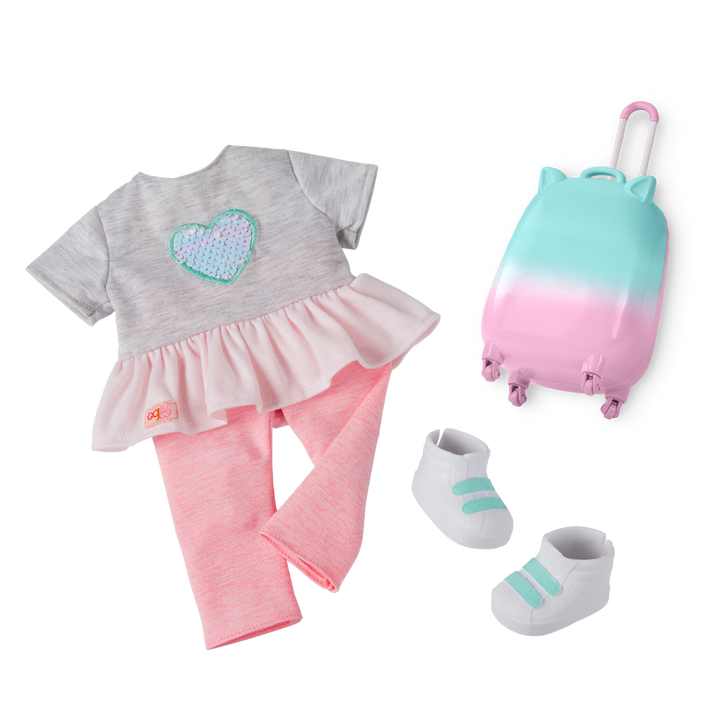 Linzi - 46cm Travel Doll & Accessories - OG Doll with Blue Eyes & Blonde Hair - Doll with Suitcase & Travel Accessories - Toys & Gifts for Kids Ages 3 to 12 Years - Our Generation
