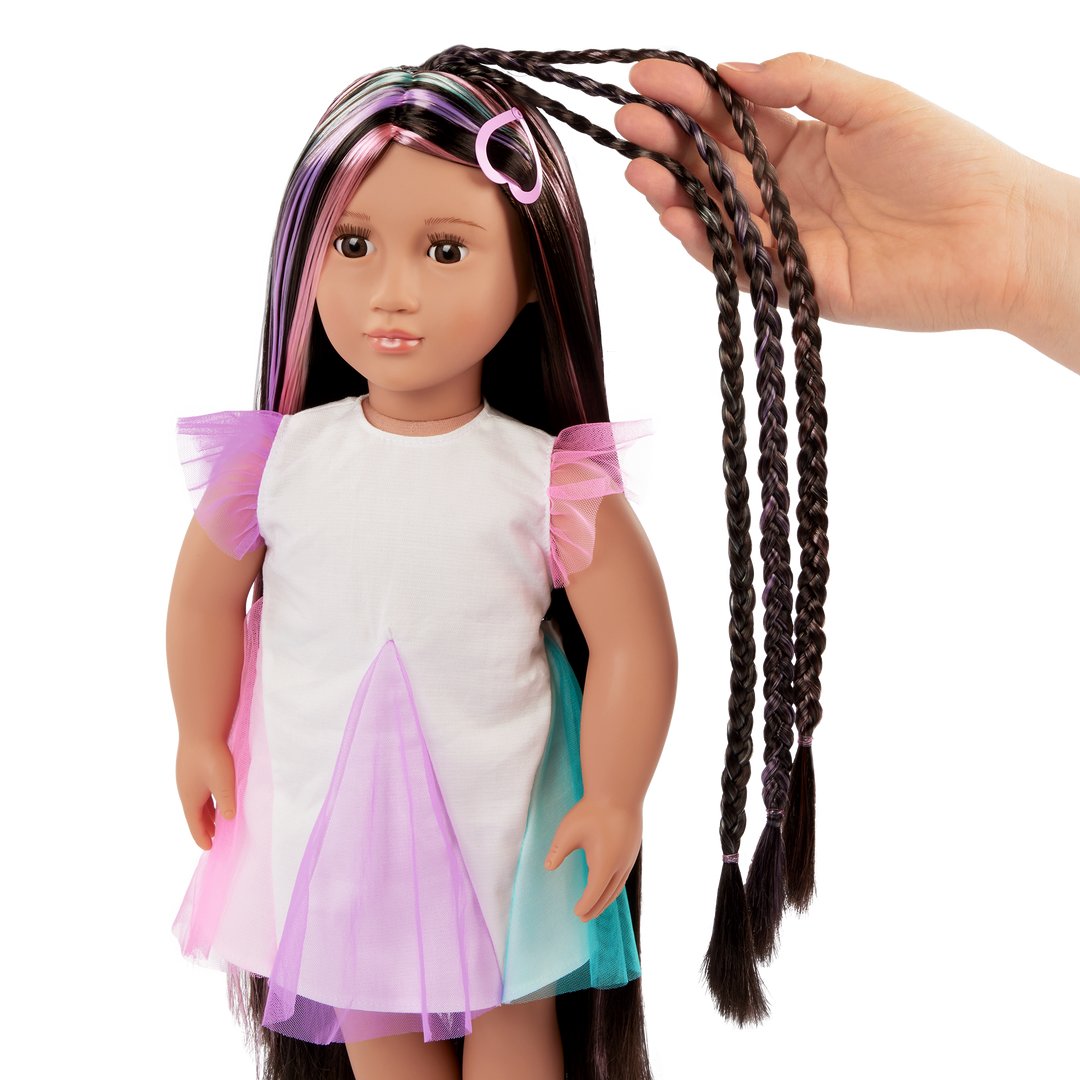 Tina - 46cm Doll with Long Hair & Highlights - OG Hairgrow Doll - Toys & Gifts for Kids - Our Generation UK