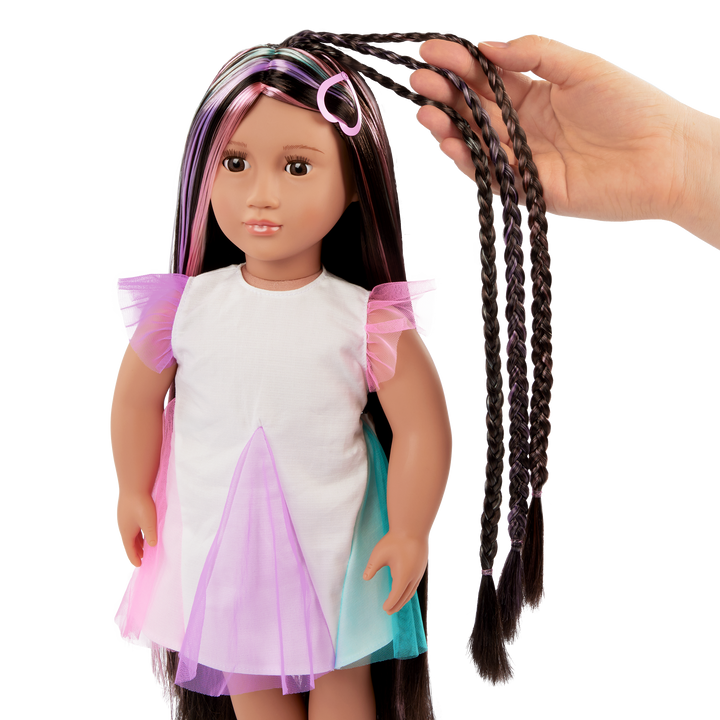Tina - 46cm Doll with Long Hair & Highlights - OG Hairgrow Doll - Toys & Gifts for Kids - Our Generation UK