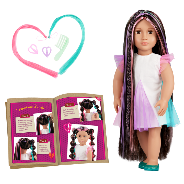 Tina - 46cm Doll with Long Hair & Highlights - OG Hairgrow Doll - Toys & Gifts for Kids - Our Generation UK