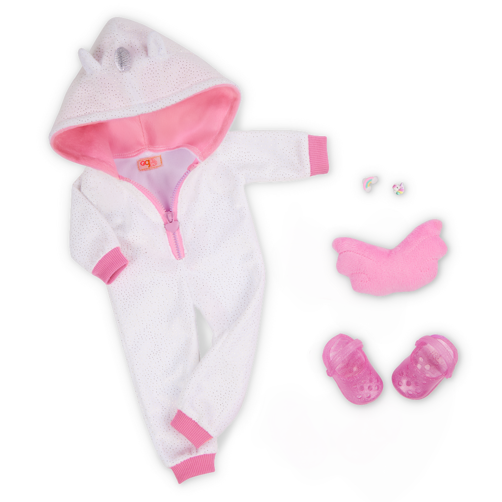 Lilian - 46cm Sleepover Doll - Doll with Blonde Hair & Grey Eyes - Unicorn Onesie - Toys for Kids - Our Generation