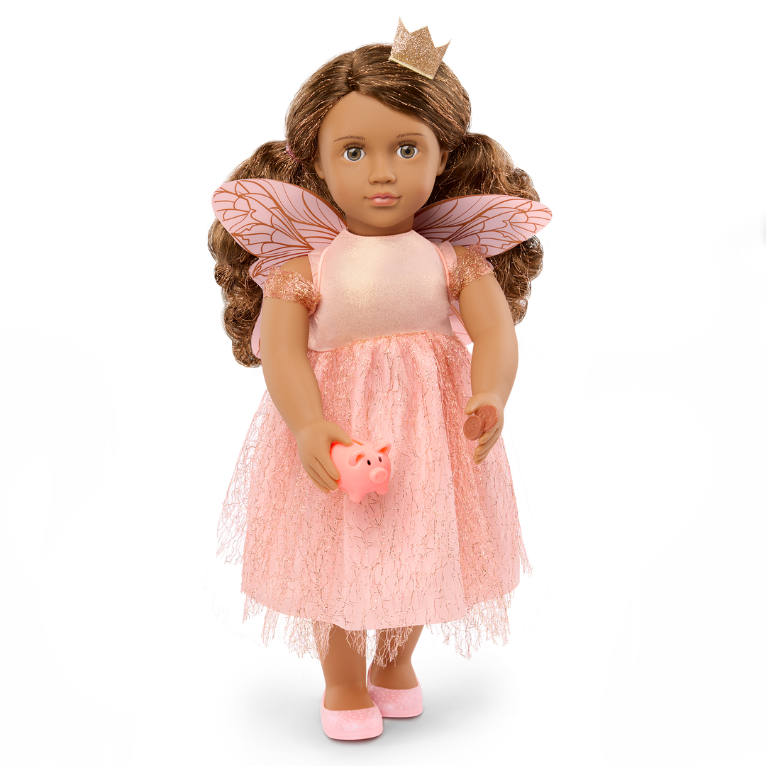 Brenna - 46cm Tooth Fairy Doll - OG Doll with Brown Hair & Eyes - Fair Wings & Wand - Toys & Gifts - Our Generation