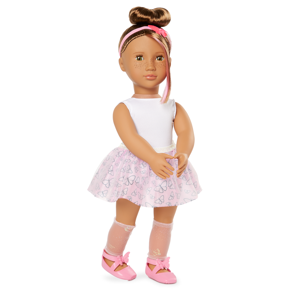 Mika - Ballerina Doll - OG Doll with Brown Hair, Eyes & Freckles - 46cm Ballet Doll for Kids - Toys for Ages 3 Years + - Our Generation
