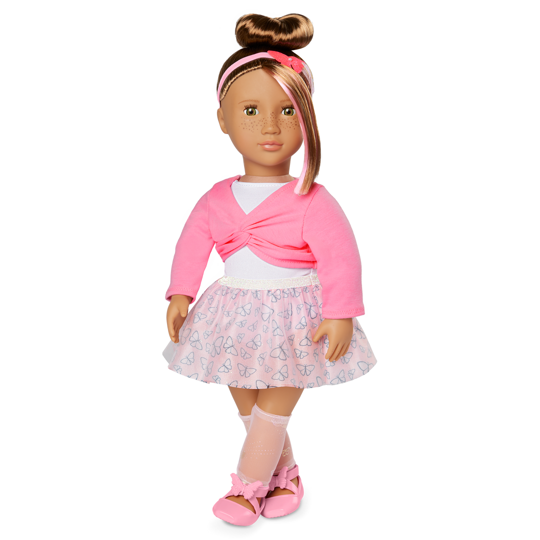 Mika - Ballerina Doll - OG Doll with Brown Hair, Eyes & Freckles - 46cm Ballet Doll for Kids - Toys for Ages 3 Years + - Our Generation