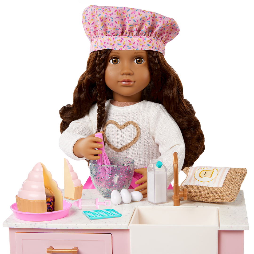 Paola- 46cm Baking Doll with Book - OG Deluxe Doll - Storybook for Doll - Baking Accessories - Toys for Kids - Gift Ideas - 3 Years + - Our Generation UK