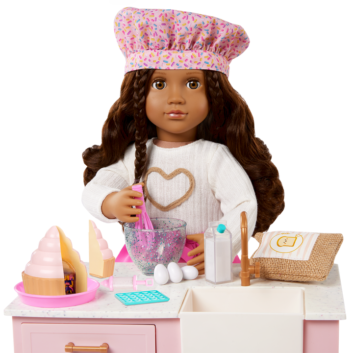 Paola- 46cm Baking Doll with Book - OG Deluxe Doll - Storybook for Doll - Baking Accessories - Toys for Kids - Gift Ideas - 3 Years + - Our Generation UK