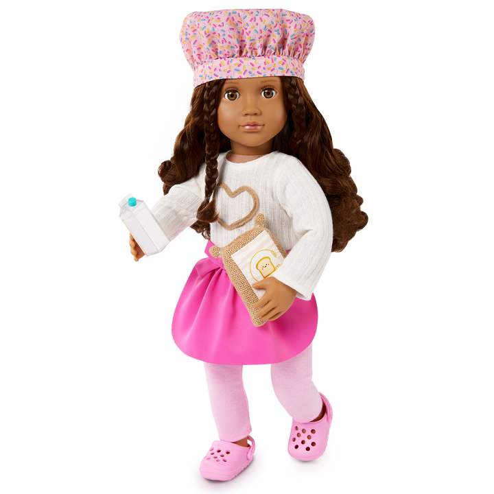 Paola- 46cm Baking Doll with Book - OG Deluxe Doll - Storybook for Doll - Baking Accessories - Toys for Kids - Gift Ideas - 3 Years + - Our Generation UK
